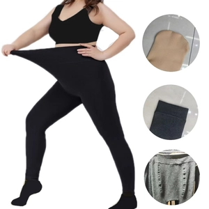 Plus size high waist thermal leggings for women with warm fleece lining for winter wear