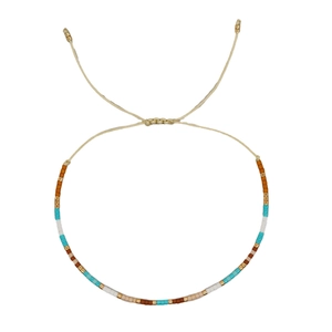 Adjustable Miyuki bead bracelet featuring colorful glass beads and hand-woven cord