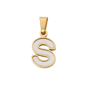 Elegant 18K gold plated necklace with a white shell letter S pendant for women