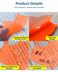 Wasserfeste orangefarbene PET-Haftnotizen in Katzenform mit Transparenz und Glattschrift