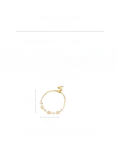 Size chart for the 20cm gold flower bracelet showing length, width and 2.9g weight