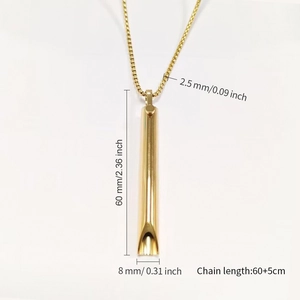 Detailed size chart for the golden mindfulness breathing pendant and chain length details