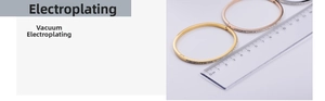 Detail of three-piece vacuum plated zircon bracelet set showing gold and silver finishes