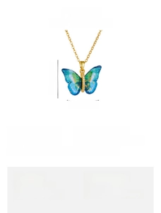 Size specifications for the butterfly necklace with pendant dimensions and chain length details