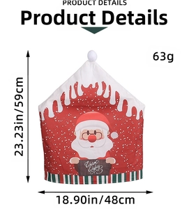 Spécifications de taille pour la housse de chaise Père Noël avec dimensions et poids
