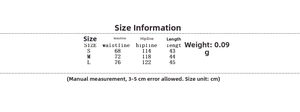 Size chart for women's floral skirt set including waist and hip measurements in cm
