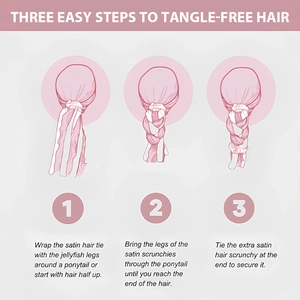 Three simple steps to use the satin jellyfish heatless hair curler for tangle-free curls