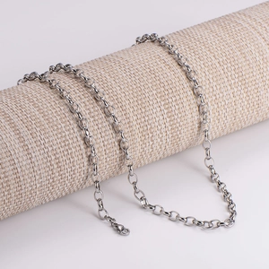 Polished 304 Stainless Steel Rolo Chain Necklace Simple Minimalist Link Fashion Jewelry For Men Women