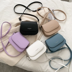 Borsa A Tracolla Sella Donna Pelle PU Piccola Borsa A Mano Trendy Stampa Lettere Moda Pendolare Casual Ragazza Borsetta