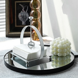 Creative Metal Napkin Holder Weighted Gravity Arm Crystal Decor Desktop Paper Tissue Stand Dispenser Restaurant Home Decor