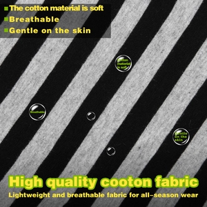 Close-up of soft breathable cotton fabric with black and grey stripes for dog vest