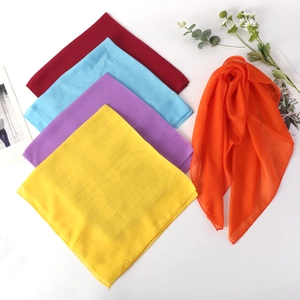 Solid Color Chiffon Square Scarf For Women Lightweight Breathable Neck Head Scarf For Dance Performance Art Fashion Accessory