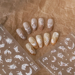 Adesivi per Unghie in Rilievo 3D Stile Coreano Autoadesivi Decalcomanie per Unghie Fiori Farfalla Con Strass Decorazione per Manicure Elegante Per Donne