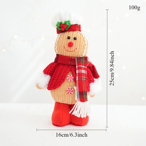 Gingerbread man plush doll with 25cm height and 16cm width dimensions clearly labeled