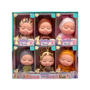 Set of 6 BJD sleeping baby dolls in colorful animal costumes for kids aged 3 plus