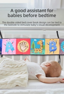 Doppelseitiges Baby-Stoffbuch für das Kinderbett zur visuellen Entwicklung
