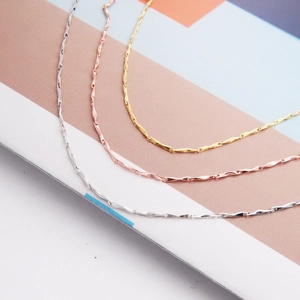 Minimalist S925 silver twisted chain necklaces in gold, rose gold and silver finishes