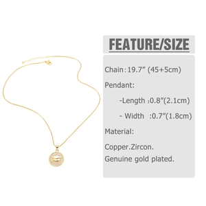 Detail of graduation necklace with zircon border and shell embossed doctoral cap pendant