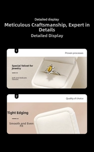 Detailed close-up of premium white velvet ring box with soft lining and neat edge finish