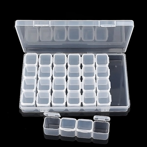 Transparent Plastic Multi Compartment Organizer Detachable Nail Art Jewelry Beads Container Individual Lids Clear Case