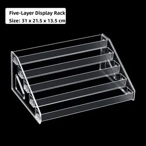 Espositore dettagliato in acrilico a 5 livelli da 31x21,5x13,5cm su sfondo scuro