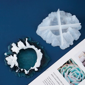 Macro detail of mountain peak resin mold and DIY silicone tray casting texture