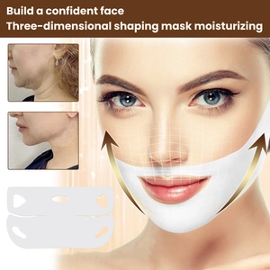 Detailed view of V-line lifting mask with ear-hook design for face sculpting and hydration