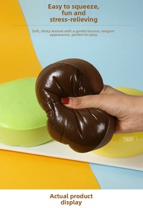Macro shot showing the slow-rebound texture of flexible PU squeeze foam bread toys