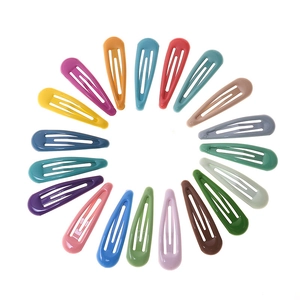 20-piece colorful 5cm metal teardrop hair clips set for girls and women in candy colors