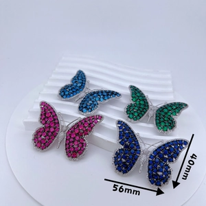 Luxury Copper Zirconia Butterfly Brooch Pin For Women Italian Elegant Animal Shape Sparkling Rhinestone Dress Jewelry Gift