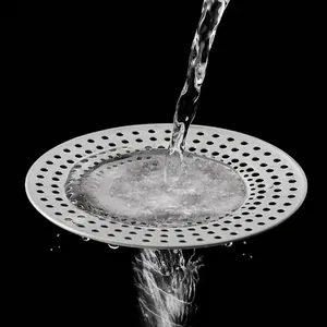 Universal stainless steel floor drain cover with rapid drainage and anti-odor features