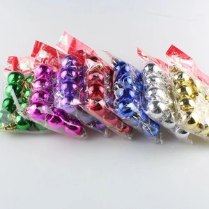 Assorted glossy 3cm Christmas ball ornaments in seven vibrant colors for holiday tree decor