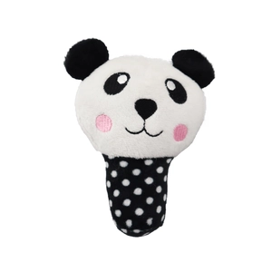 Jouet sonore panda en peluche pour chien avec poignée à pois et tissu doux