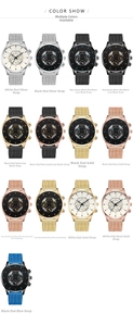 Collection of Geneva men's quartz watches with mesh straps in multiple color variants