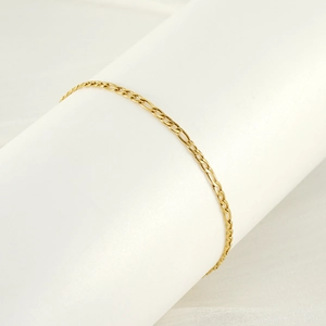 Fashion 18K Gold Plated Stainless Steel Figaro Link Chain Anklet For Women Minimalist Simple Foot Jewelry Single Layer