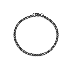 Mattschwarzes Edelstahl-Panzerarmband für Herren mit sicherem Karabinerverschluss