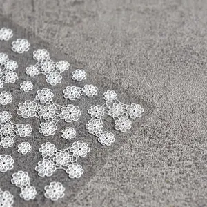 5D embossed white lace flower nail art stickers with delicate embroidery for DIY manicure
