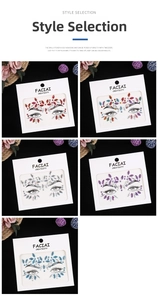 Detailed set of self-adhesive acrylic face crystal stickers in multiple colors for parties