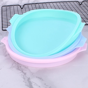 Three-piece colorful silicone cake mold set for layered chiffon cakes and rainbow baking