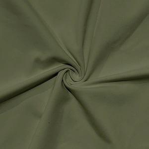 Close-up detail showing the soft olive green fabric texture and drape of the men's vest