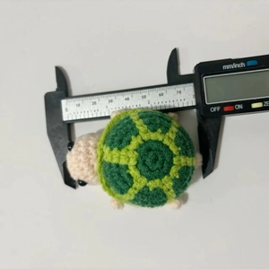 Handmade crochet positive turtle doll with a 5.5cm width colorful shell knitting pattern
