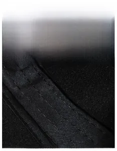 Detail of the widened sweatband with breathable knit fabric mesh for men's winter hat