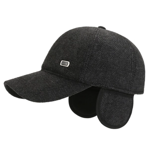 Casquette de baseball d'hiver pour hommes avec protège-oreilles et doublure polaire