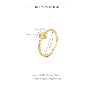 Detailed size specifications and material info for double-layered gold silver waterdrop ring