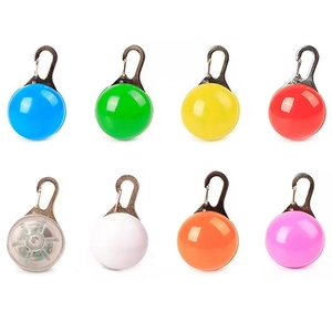 Waterproof LED pet safety pendant in multiple colors with secure clip for night walking