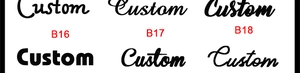 Detailed chart showing six custom font styles for personalized engraving on pendants