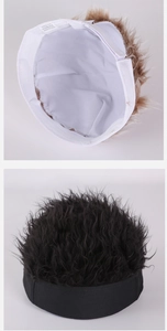 Detail of 100% cotton inner lining and washing label of a hip hop wig docker cap
