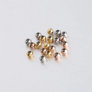 Mix of 5mm gold, silver, and rose gold stainless steel beads for DIY jewelry making