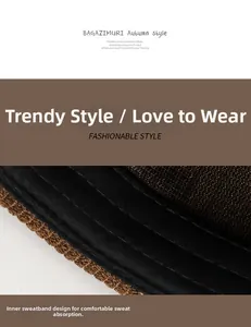 Detail of the corduroy beanie showing the inner sweatband for comfortable wearing