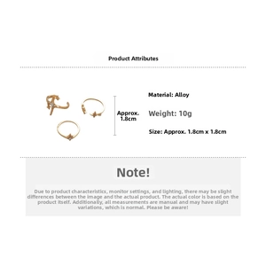 Detailed view of gold alloy star ring showing dimensions 1.8cm and weight 10g